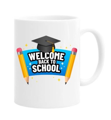 Cana alba personalizata &amp;quot;welcome back to school&amp;quot;, INOVATIX&amp;reg;. 330ml foto
