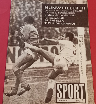 Revista SPORT nr.7/aprilie 1971 (prezentare CFR CLUJ) foto