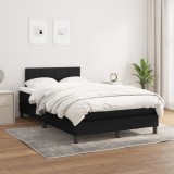 Cumpara ieftin Pat box spring cu saltea, negru, 120x200 cm, textil