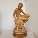 Cumpara ieftin STATUETA NUD - HISCHEN MUNCHEN - GERMANIA anii 1900 - teracotă