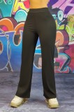 Pantaloni Dama Evazati Reiați Negri - Casual, Elastici, Banda Talie, Bumbac 95% - Marimi S, M, L