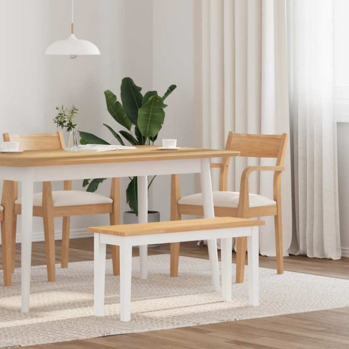 vidaXL Bancă 90 cm din lemn masiv cauciuc 4102596