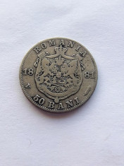 ROMANIA - 50 Bani 1881 . Argint . Piesa mai rara ( 2) foto