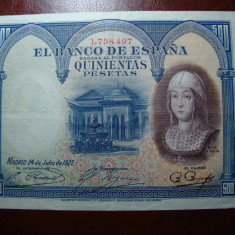 SPANIA 500 PESETAS 1927