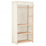 Dulap haine Gossi, lemn masiv, 79x40x170cm, alb, 3 rafturi, dormitor/hol