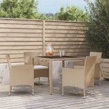 vidaXL Set mobilier de grădină cu perne, 5 piese, bej, poliratan 3187349