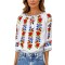 Bluza dama tip ie R256 alb/mov , marimea 2XL