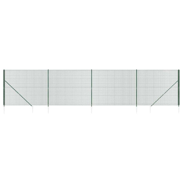 Gard plasa de sarma cu tarusi de fixare, verde, 1,4x10 m