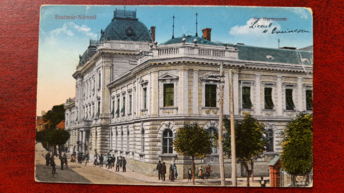 Satu-Mare-1920-Liceul M.Eminescu-francare rara+cenz.ROMANA-C.P.circ.- RARA