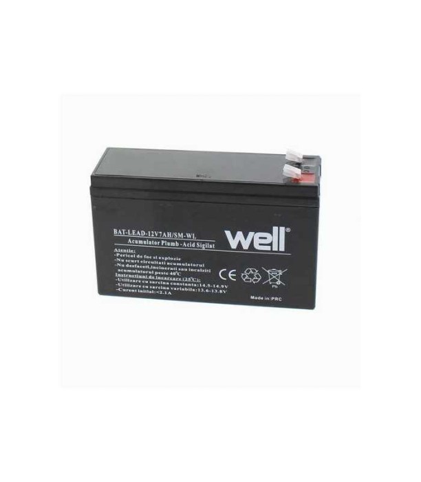 Acumulator plumb acid 12V 7Ah cu borne late Well 151x65x93mm