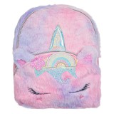 Ghiozdan Copii Blana Unicorn Roz Violet Tie Dye Glitter 19x7x25cm, Oem