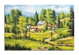 Cumpara ieftin Tablou living peisaj munte pictat manual, Amintiri din copilarie, 120x80cm ulei pe panza, Constantin Feraru