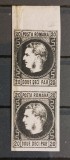 Romania 1867 - Pereche verticala Carol l cu Favoriti,Tip 1 si 2,Lp.20c