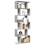 vidaXL Bibliotecă/separator 6 niveluri gri beton 70x24x193 cm lemn 858087