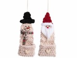 Cumpara ieftin Set 2 figurine Craciun textil multicolor cm 18 x 44 H