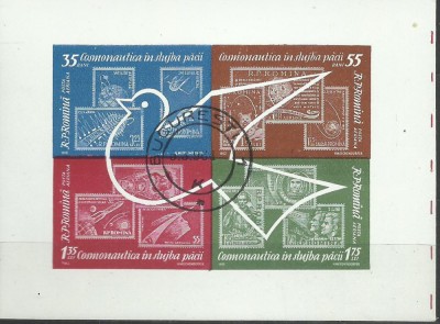 TSV$ - 1962 LP 541 a COSMONAUTICA IN SLUJBA PACII COLITA STAMPILATA, EROARE foto