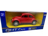 Macheta metal Volkswagen Beetle rosu cu sunet, lumini, resort, deschide usile 1/36