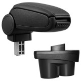 [pro.tec] Marca specifica pentru cotiera auto Opel Corsa E - cotiera auto - cu compartiment pentru depozitare - imitatie piele - negru HausGarden Leis