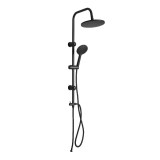 Set Dus Corina Black, Inox, Cap Dus 20cm, Negru, ABS,  90x36cm, Tip Ploaie, Fara Baterie