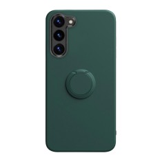 Husa soft liquid compatibila cu samsung galaxy s23 plus, interior cu piele alcantara, 360&Acirc;&deg; inel rotativ cu magnet auto, verde