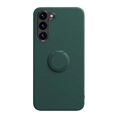 Husa soft liquid compatibila cu samsung galaxy s23 plus, interior cu piele alcantara, 360&amp;Acirc;&amp;deg; inel rotativ cu magnet auto, verde foto
