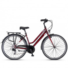 Bicicleta City Umit Ventura, L-430-AT, culoare visiniu/alb, roata 28&amp;quot;, cadru 430 PB Cod:42839430001 foto