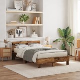 VidaXL Cadru de pat cu headboard Lemn vechi 120 x 200 cm Lemn compozit