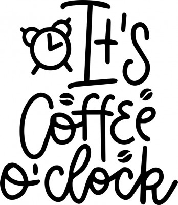 Sticker decorativ, Coffee Clock, Negru, 68 cm, 7407ST foto