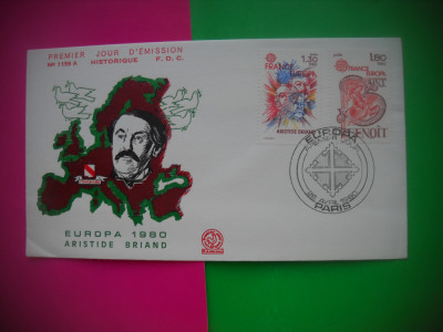 HOPCT PLIC FDC -S 2142 ARISTIDE BRIAND- EUROPA CEPT 1980-FRANTA foto