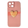 Husă Silicon 3D Cartoon Inimă Roz Apple iPhone 13 Mini - Protecție Premium