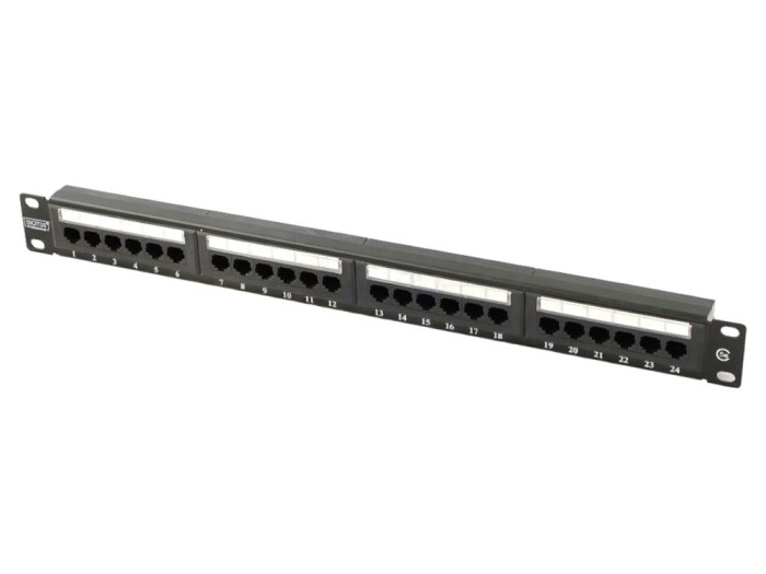 Patch panel RJ45 24 porturi, Cat 5e