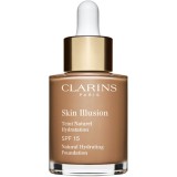 Clarins Skin Illusion Natural Hydrating Foundation makeup radiant cu hidratare SPF 15 culoare 113C Chestnut 30 ml