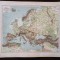 PM267N Valahia și Moldova cu Bugeac &icirc;n Europa anului 1871 pe o hartă maghiară după cartograful german Justus Perthes