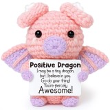 Jucărie de pluș croșetată cu dragon, suport emoțional, cadou Amigurumi cu card