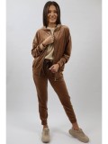 Cumpara ieftin COMPLEU SPORT CU GLUGA DIN CATIFEA INCHIDERE FERMOAR SPLENDIDO TALIE UNICA Camel