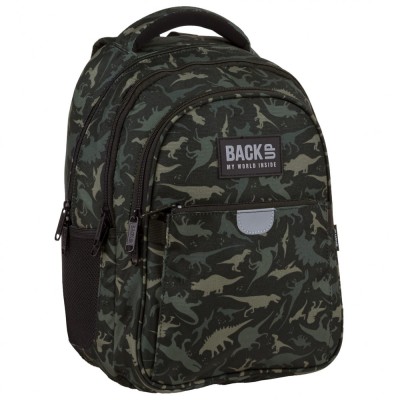 Ghiozdan ergonomic de copii pentru scoala, BackUP, 4 compartimente, model Dinozauri PLB4P113 foto