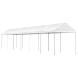 Foișor Gradina vidaXL Alb 13.38x2.28x2.69 m Polietilenă (PE) &amp; Cadru Fier - Pavilion Protectie UV, Spatiu Generos