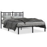 Cumpara ieftin Cadru de pat metalic cu tablie, negru, 120x190 cm