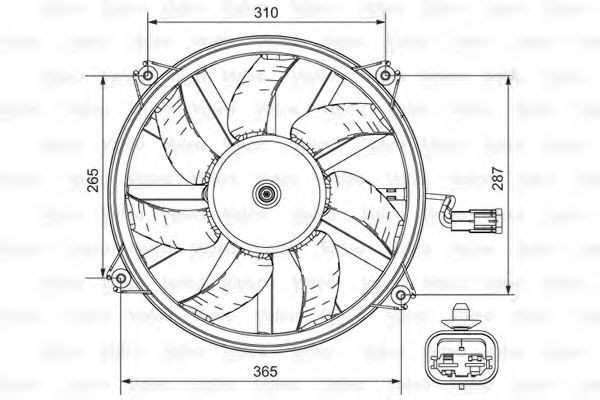 Ventilator, radiator PEUGEOT 307 (3A/C) (2000 - 2016) VALEO 696850