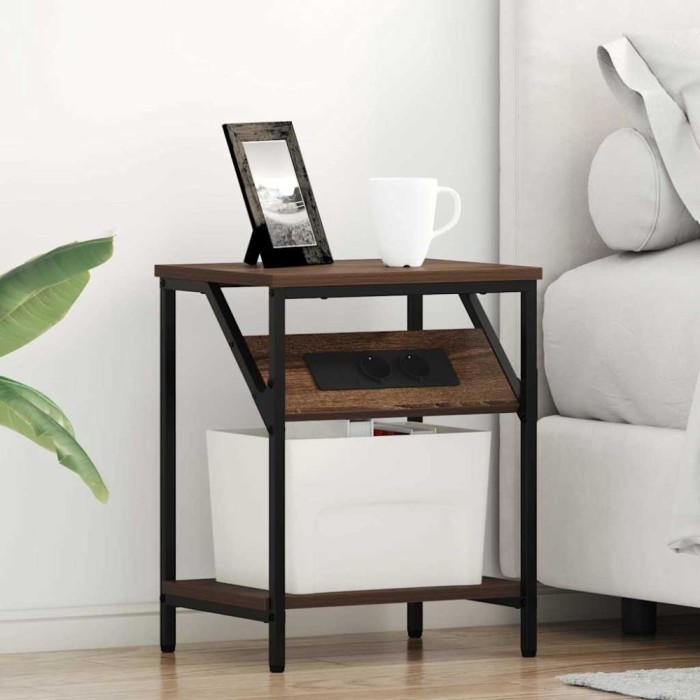 vidaXL Dulap de noapte Stejar brun 38 x 30 x 48 cm Lemn compozit