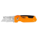 Cutit pliabil cu lama trapezoidala si racleta NEO TOOLS, multifunctional