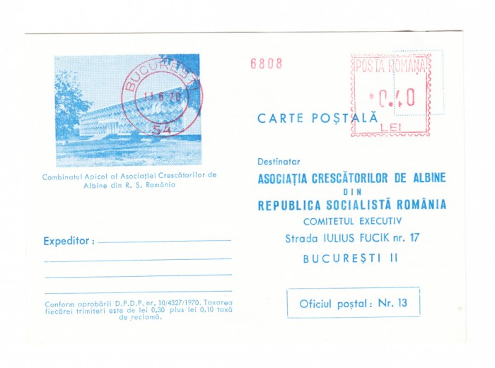 CP Asociatia crescatorilor de albine din RSR, necirculata
