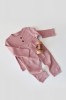 Set bluzita cu maneca lunga si pantaloni lungi din bumbac organic si modal - Roz BabyCosy (Marime: 3-6 Luni)