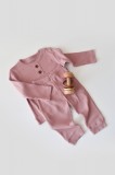 Cumpara ieftin Set bluzita cu maneca lunga si pantaloni lungi din bumbac organic si modal - Roz BabyCosy (Marime: 3-6 Luni)
