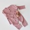 Set bluzita cu maneca lunga si pantaloni lungi din bumbac organic si modal - Roz BabyCosy (Marime: 3-6 Luni)