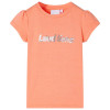 Tricou de copii m&acirc;neci tip șapcă portocaliu neon 140, vidaXL