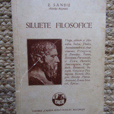 Z. Sandu (Nicolae Regman) - Siluete filosofice (1933, prima editie)