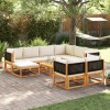 Set Canapele Gradina Gossi, 10 Piese, Lemn Acacia, Perne Incluse, Modular, Gri/Negru