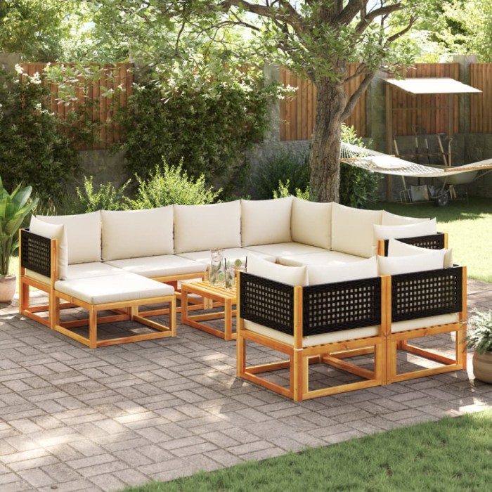 Gossi set de canapele de gradina cu perne 10 piese lemn masiv acacia