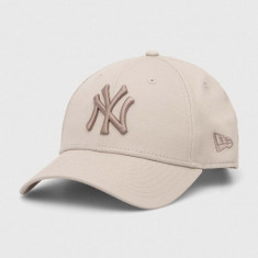 New Era șapcă de baseball din bumbac 9FORTY NEW YORK YANKEES culoarea bej, cu imprimeu, 60503377